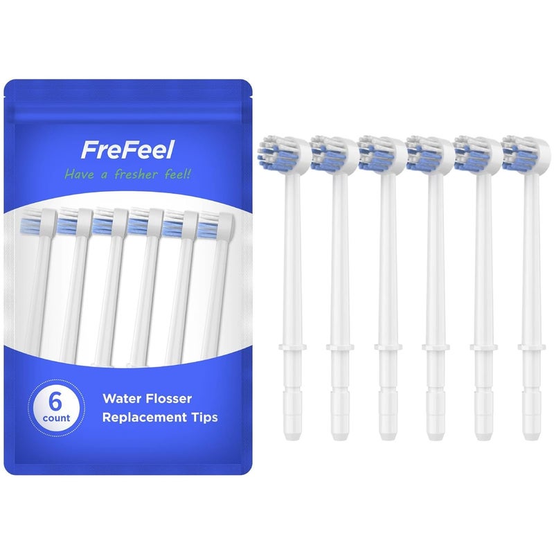 FreFeel Replacement Heads for Waterpik, Replacement Picks for Water Pik Water Flosser (6 Toothbrush Tips) - Image 1